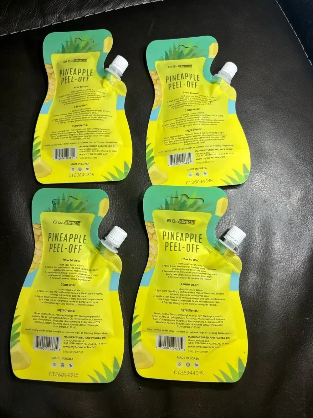 4 New Miracle Pineapple Peel-Off Cleansing & Refreshing Face Mask - Yellow